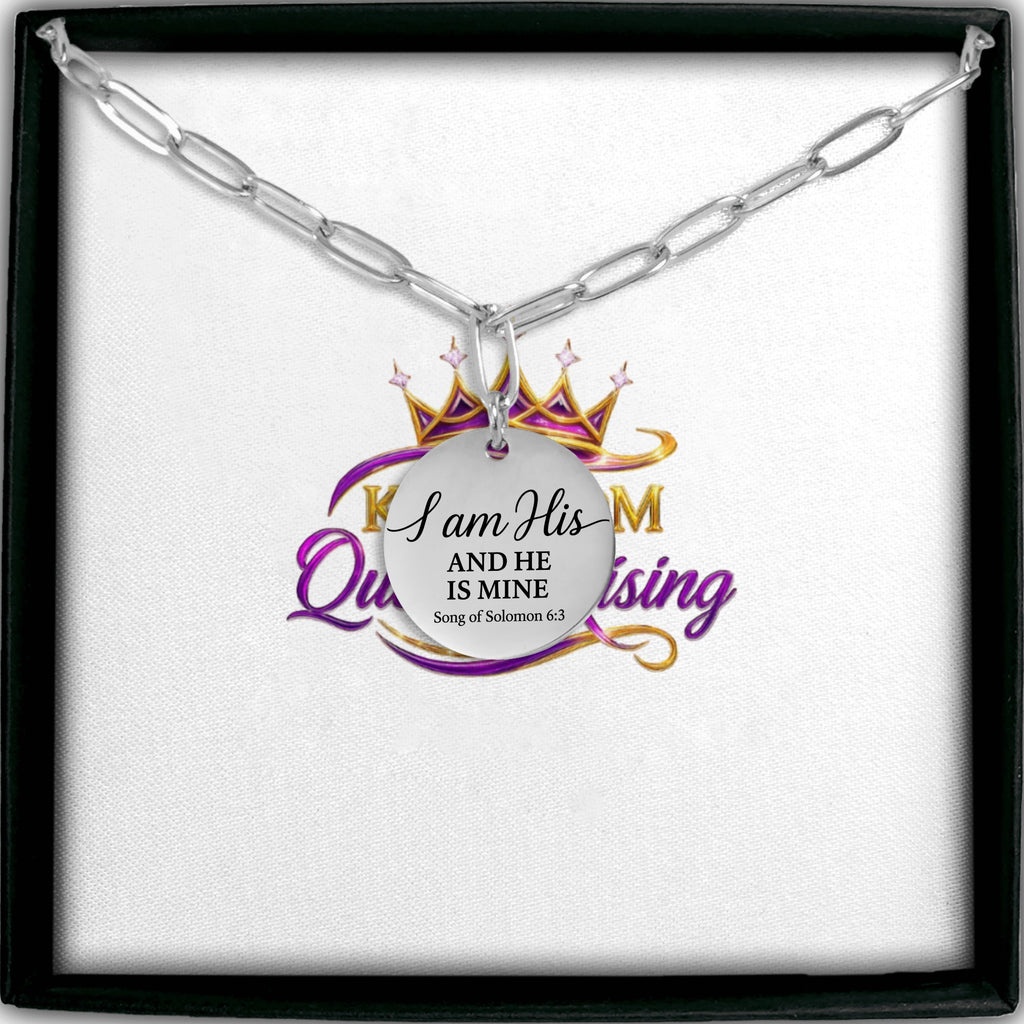 I am His Paperclip Coin Necklace
