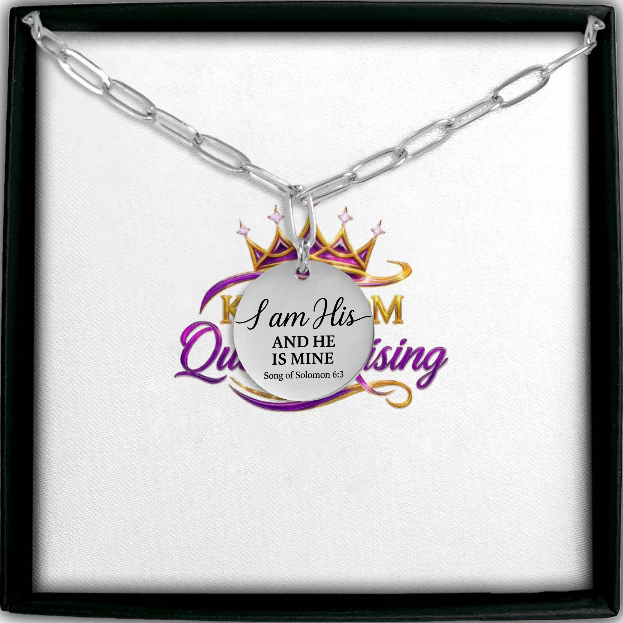 I am His Paperclip Coin Necklace