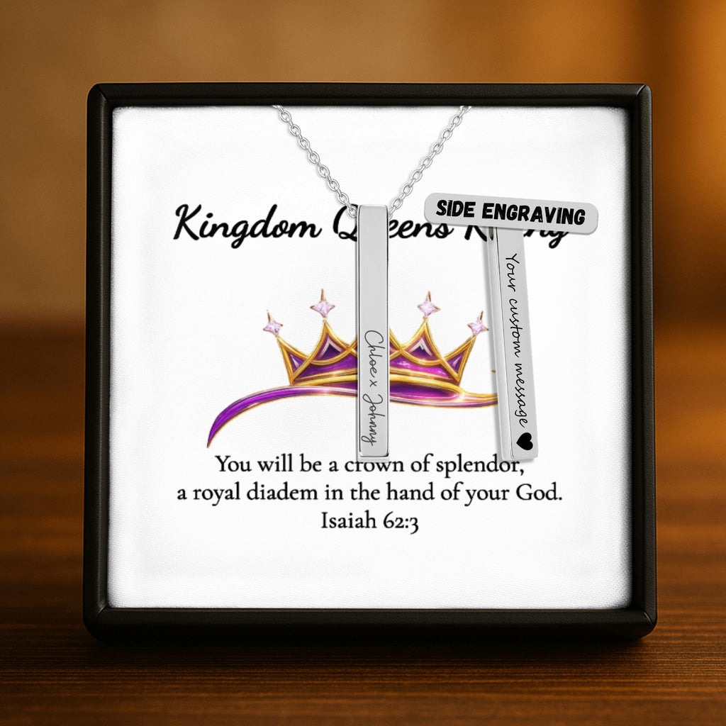 Name Engrave Cuban 3D Bar Necklace