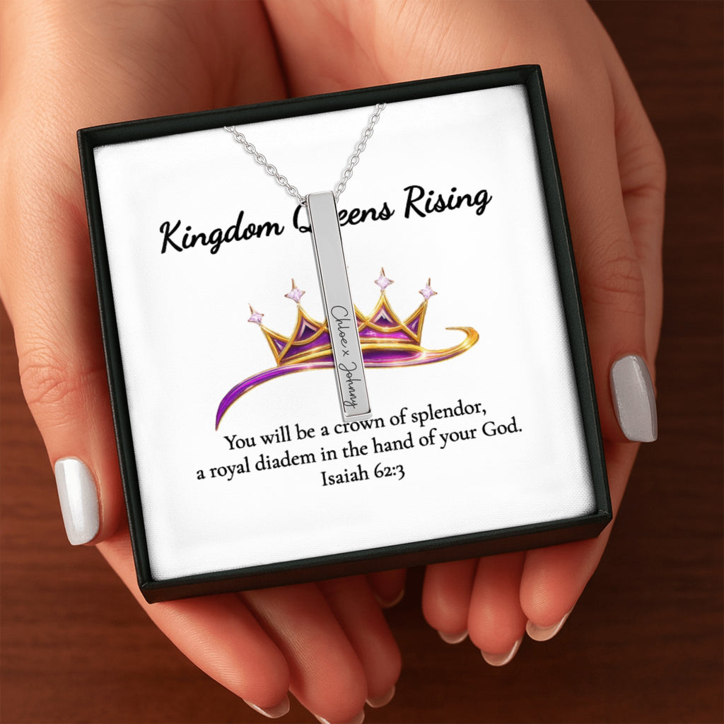 Name Engrave Cuban 3D Bar Necklace