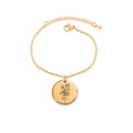 Floral Name Coin Bracelet