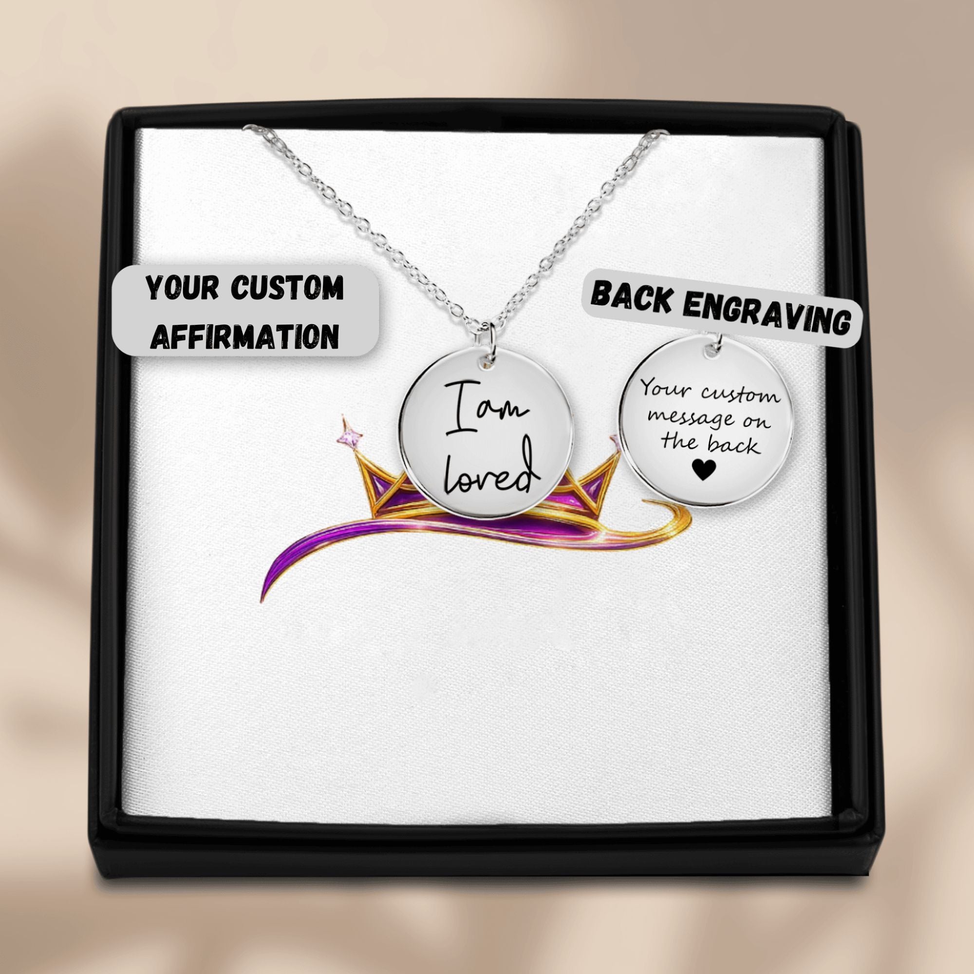 I Am Loved Affirmations Coin Necklace