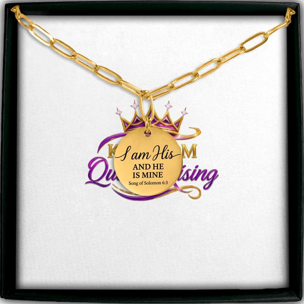 I am His Paperclip Coin Necklace