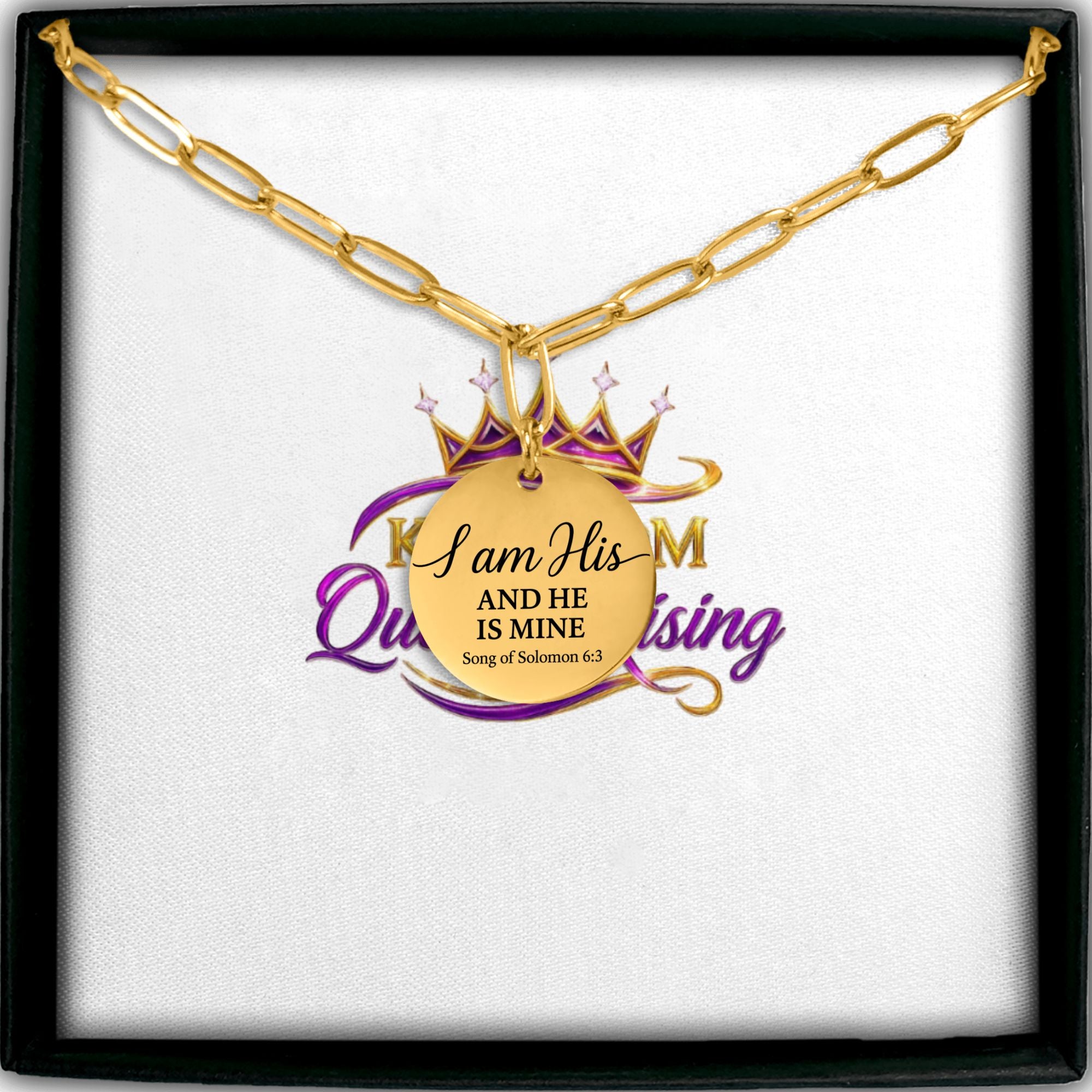 I am His Paperclip Coin Necklace
