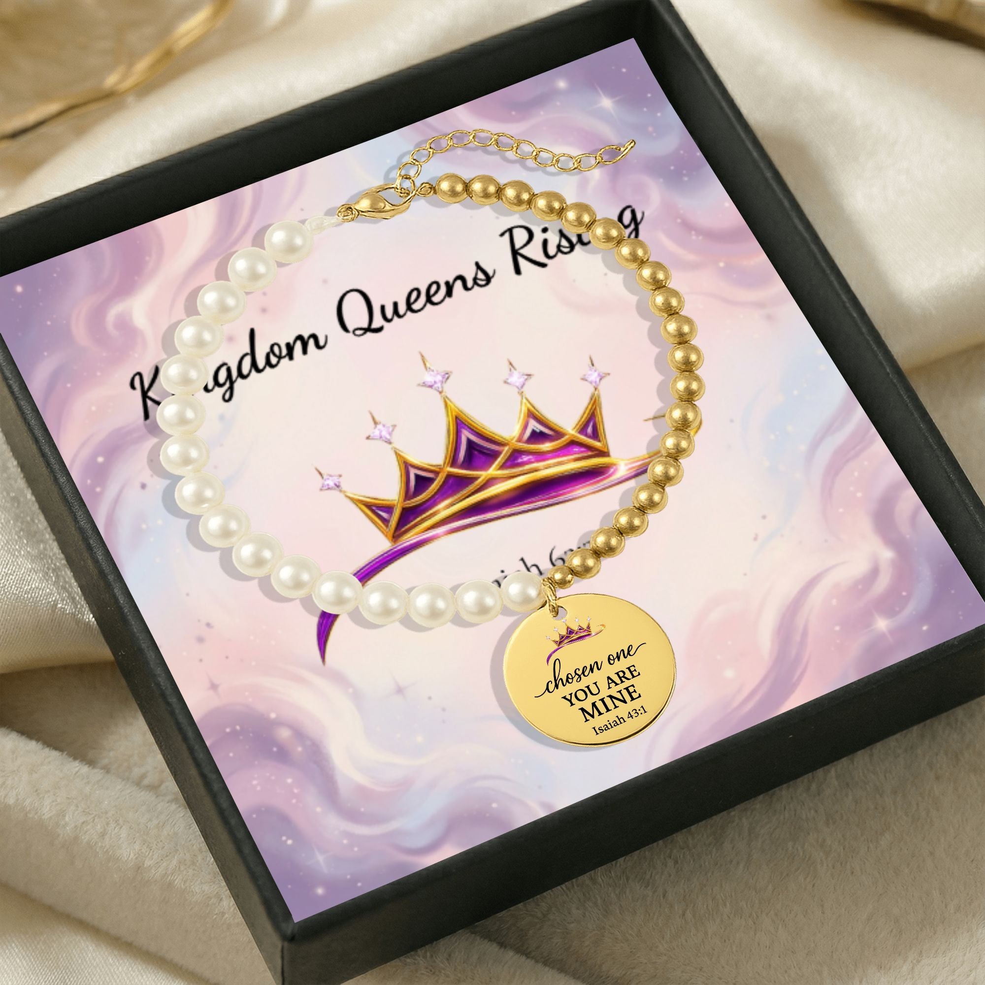 Premium Pearl & Gold Coin Bracelet: Mother of Pearl