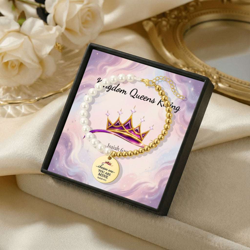Premium Pearl & Gold Coin Bracelet: Mother of Pearl