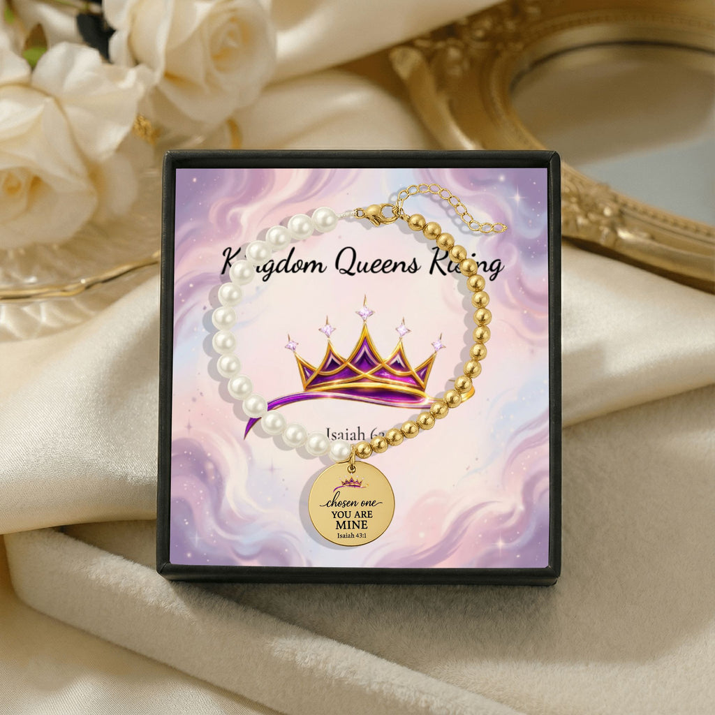 Premium Pearl & Gold Coin Bracelet: Mother of Pearl