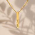 Name Engrave Cuban 3D Bar Necklace
