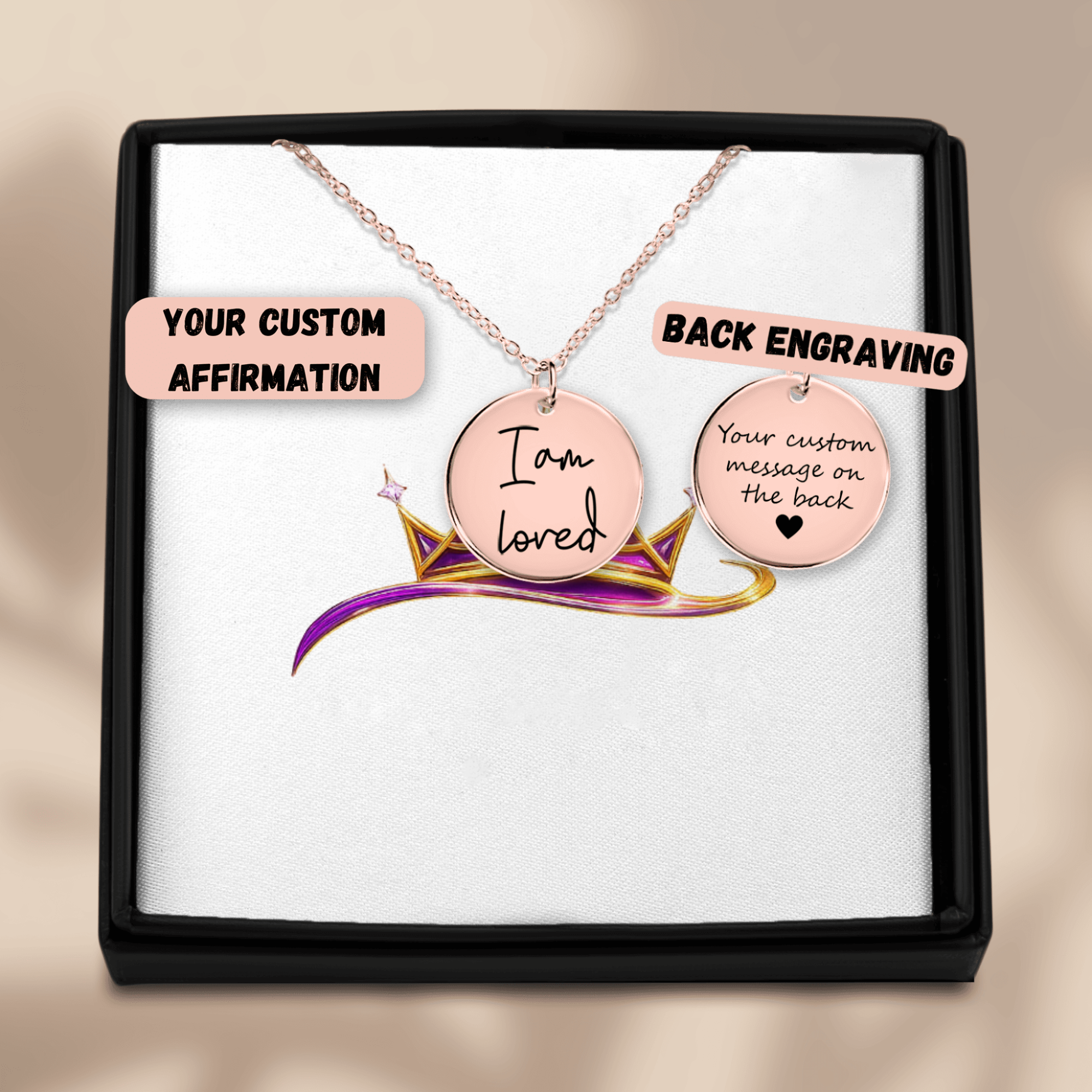 I Am Loved Affirmations Coin Necklace