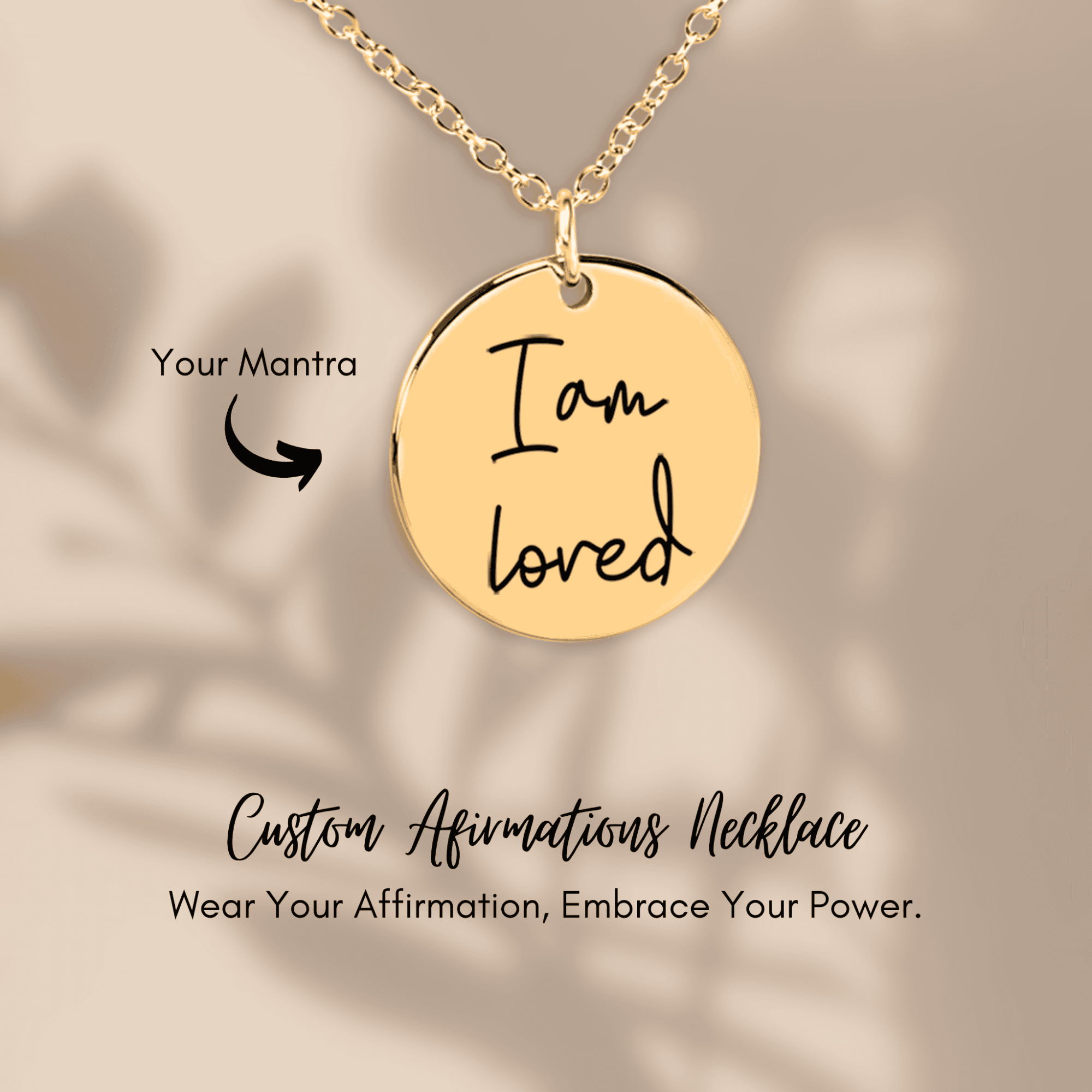 I Am Loved Affirmations Coin Necklace